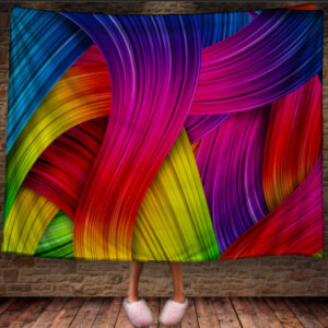 Плед 3д абстракція "Хвилі веселка 3" 150х200 см.