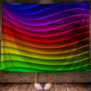 Плед 3д абстракція "Хвилі веселка 4" 150х200 см.