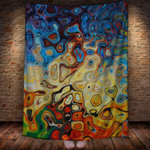 Плед абстракція рідкої фарби "Кольорова плями 2" 150х200 см.