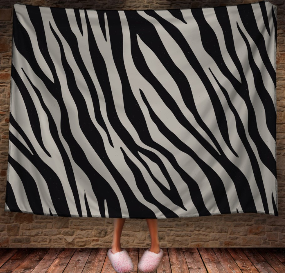 Плед арт деко "Чорно білий зебра" 150х200 см.