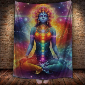 Плед "Йога Чакри Релаксація Медитація Поза Лотоса" 150х200 см.