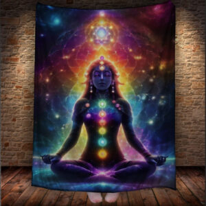 Плед "Йога Чакри Релаксація Медитація Поза Лотоса 1" 150х200 см.