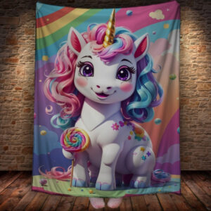 Плед "Казковий Єдиноріг Маленький Цукерка Веселка" 150х200 см.