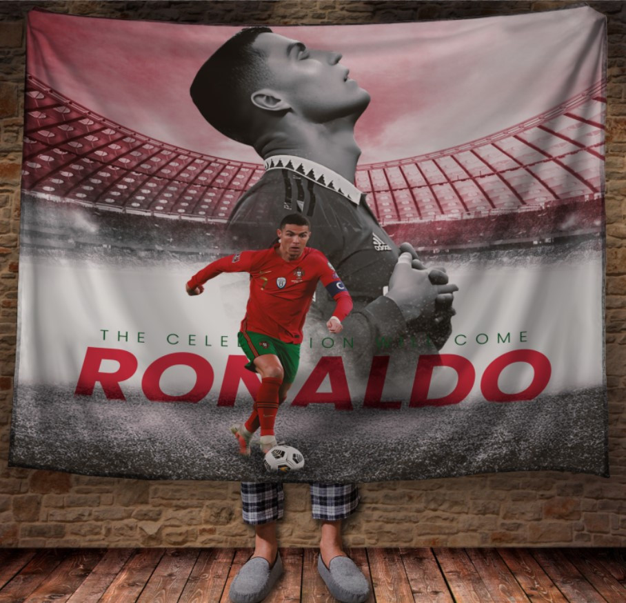 Плед "Кріштіану Роналду Футбол Гравець Зірка Арт Стадіон" 150х200 см.