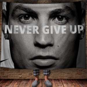 Плед "Кріштіану Роналду Футбол Гравець Зірка Мотивація Напис Чорно Біле" 150х200 см.