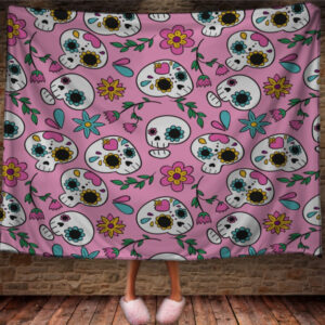 Плед "Мексиканський Етнічний Стиль Квіти Черепа" 150х200 см.