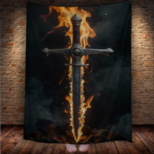 Плед "Меч Зброя Воїна Лицаря Вогонь" 150х200 см.