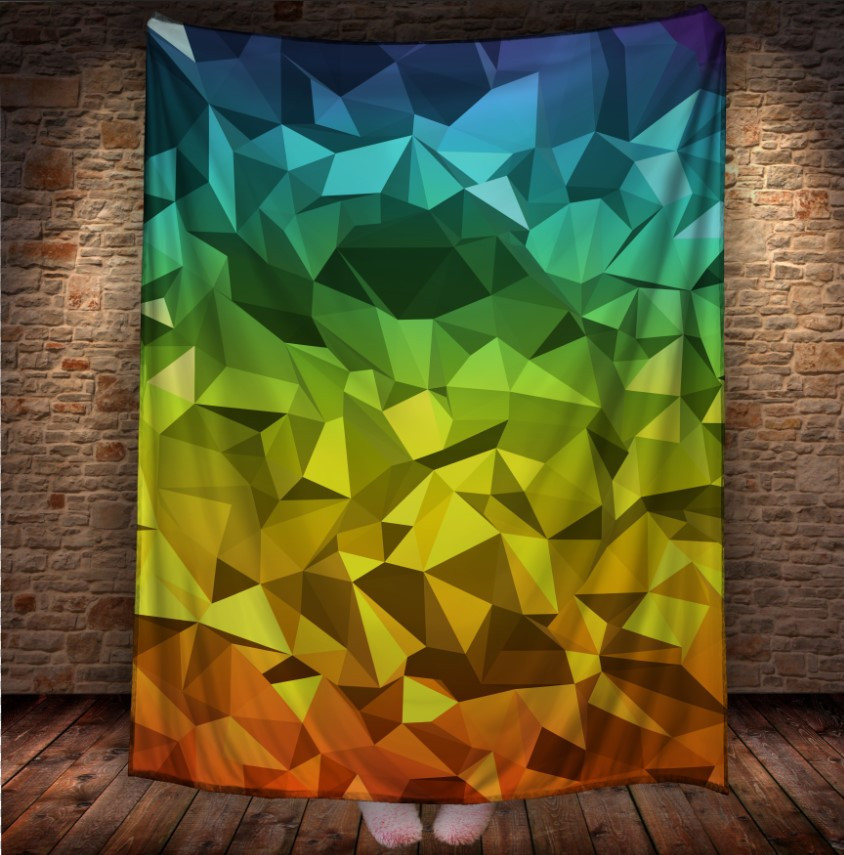 Плед "Райдужний Веселковий Градієнт Геометричний" 150х200 см.