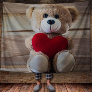 Плед "Серце Валентинка Іграшковий Ведмедик" 150х200 см.