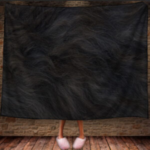 Плед "Текстура Хутра Вовна Тварин Волосся Чорне" 150х200 см.