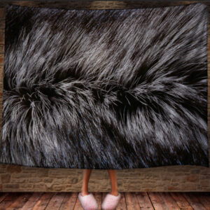 Плед "Текстура Хутра Вовна Тварин Волосся Чорне 1" 150х200 см.