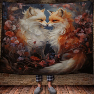 Плед "Фантастичний Стиль Лисиці У Квітах" 150х200 см.