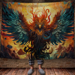 Плед "Фенікс Міфічний Казковий Птах Вогонь Хінді" 150х200 см.