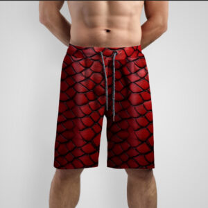 Шорти з принтом "Шкіра червона рептилії змії крокодила" ВСІ Розміри
