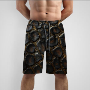 Шорти з принтом "Шкіра текстура змії рептилії коричнева" ВСІ Розміри