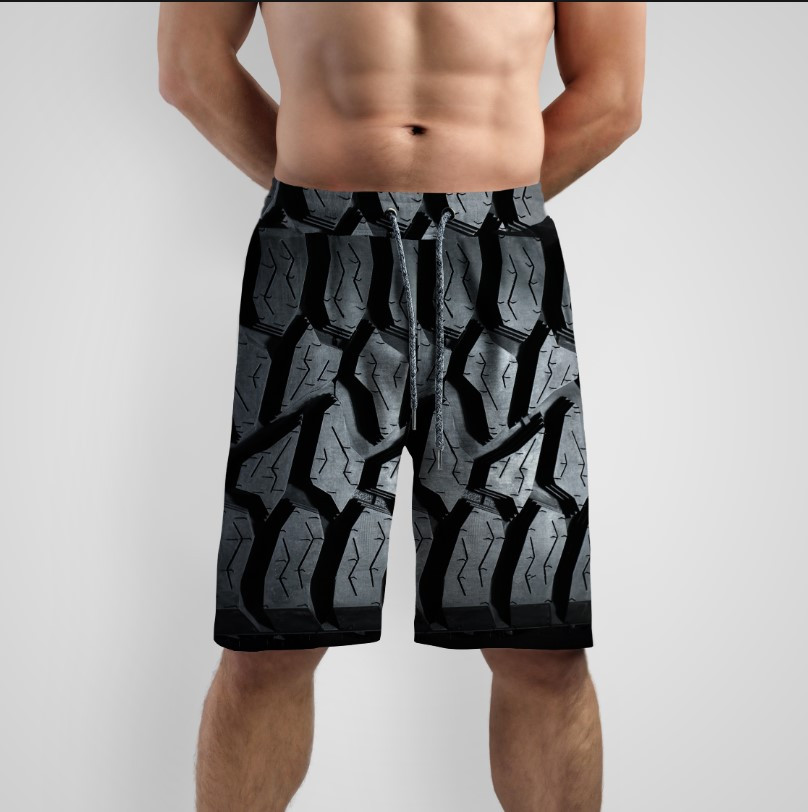 Шорти з принтом "Шини авто покришки текстура" ВСІ Розміри