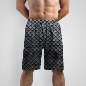 Шорти з принтом "Чорна луска шкіра рептилії змії дракона" ВСІ Розміри