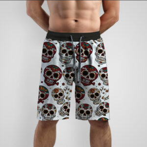 Шорти з принтом "Черепа мексиканський стиль скелети день мертвих 2" ВСІ Розміри