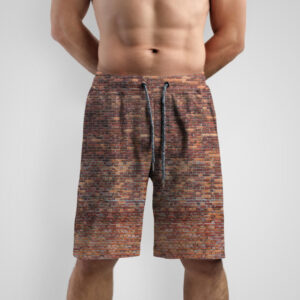 Шорти з принтом "Цегла стіна коричнева текстура 1" ВСІ Розміри