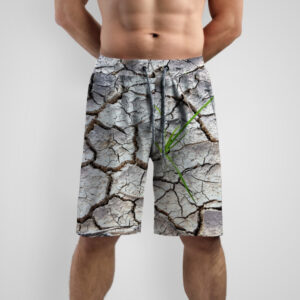 Шорти з принтом "Тріщини земля суха пустеля текстура грунт земля 2" ВСІ Розміри