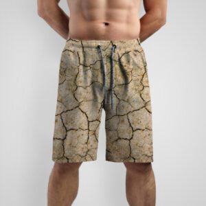 Шорти з принтом "Тріщини земля суха пустеля текстура грунт земля 1" ВСІ Розміри