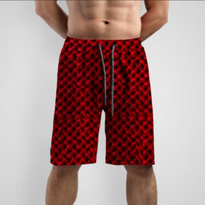 Шорти з принтом "Текстура в'язаного светра червоні" ВСІ Розміри