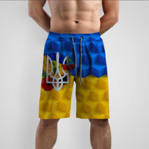 Шорти з принтом "Прапор України кубіки тризуб калина маки соняшник" ВСІ Розміри