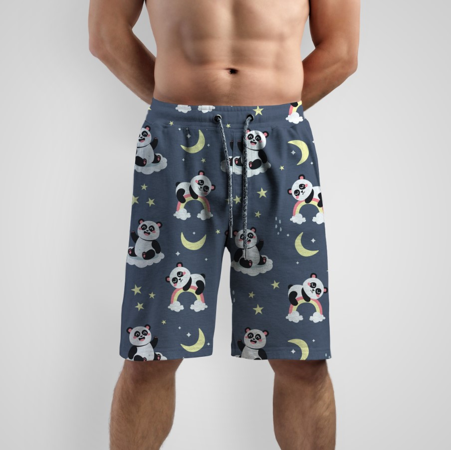 Шорти з принтом "Панди арт веселки місяць" ВСІ Розміри