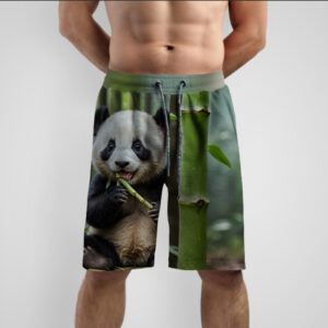 Шорти з принтом "Панда з рослиною бамбук 1" ВСІ Розміри