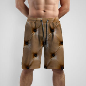 Шорти з принтом "Оббивка дивана стиль шкіра коричнева" ВСІ Розміри