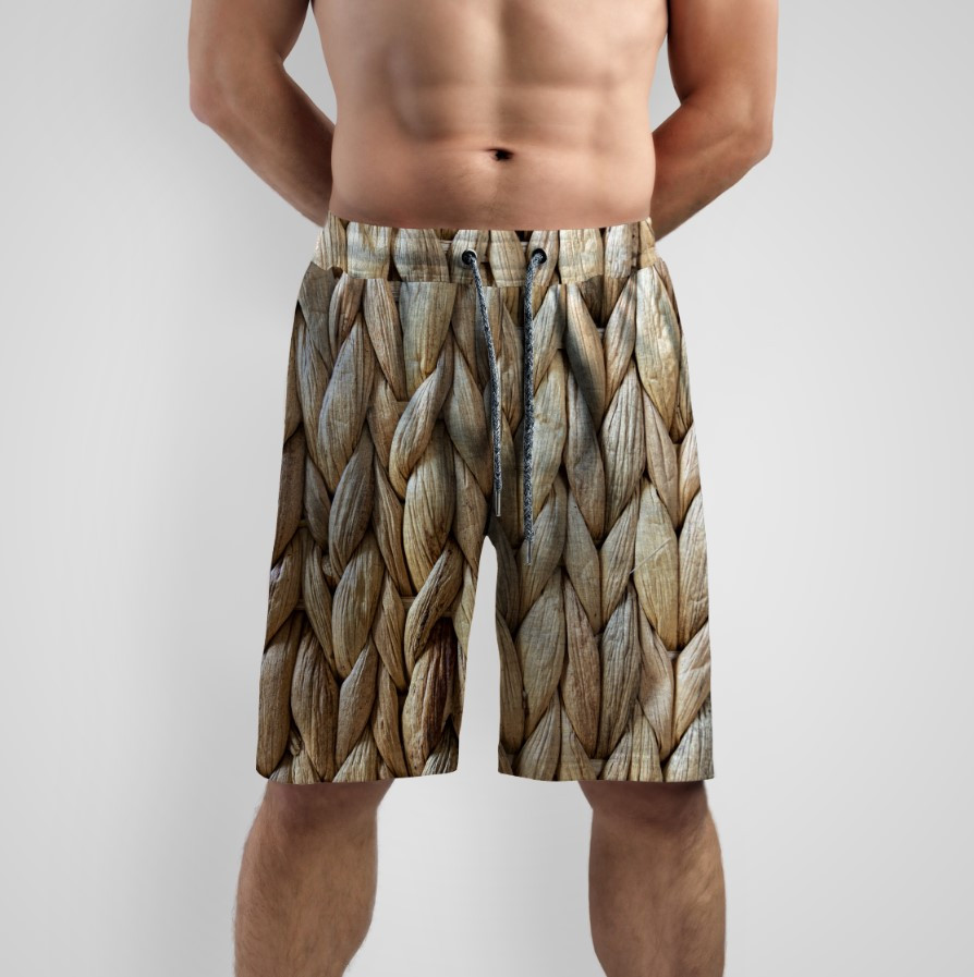 Шорти з принтом "Мотузки плетіння солома 2" ВСІ Розміри