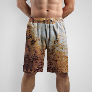 Шорти з принтом "Металева текстура лофт іржа подряпини стиль руді 1" ВСІ Розміри