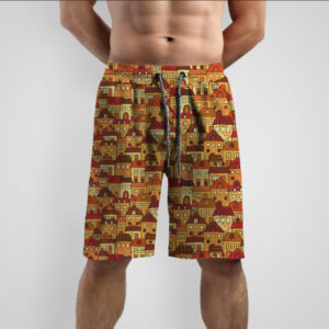 Шорти з принтом "Мальовані будинки арт" ВСІ Розміри