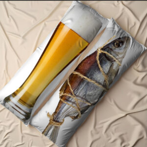 Дакімакура подушка обіймашка "Прикольна сушена риба келих бокал пива 1"