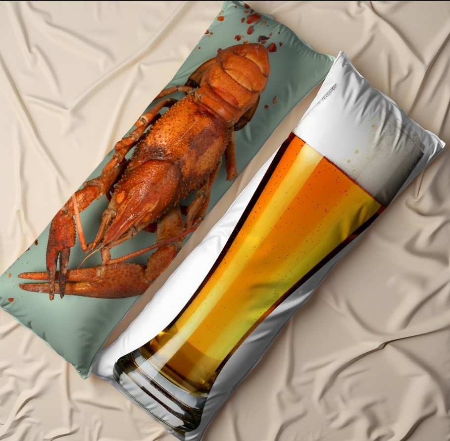 Дакімакура подушка обіймашка "Прикольна раки келих бокал пива"