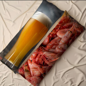 Дакімакура подушка обіймашка "Прикольна креветки келих бокал пива"