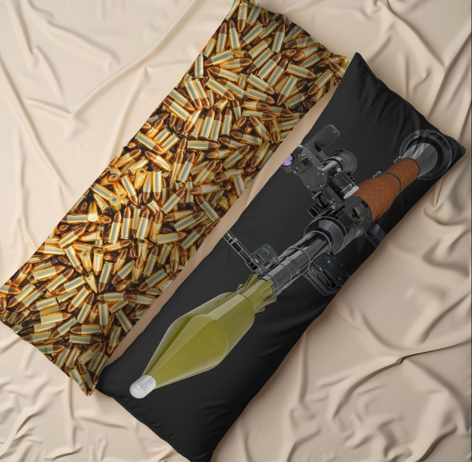 Дакімакура подушка обіймашка "Кулі золоті рпг гранатомет зброя"