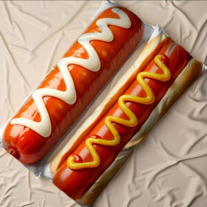 Дакімакура подушка обіймашка "Їжа продукті м'ясні хот дог сосиска ковбаса фаст фуд"