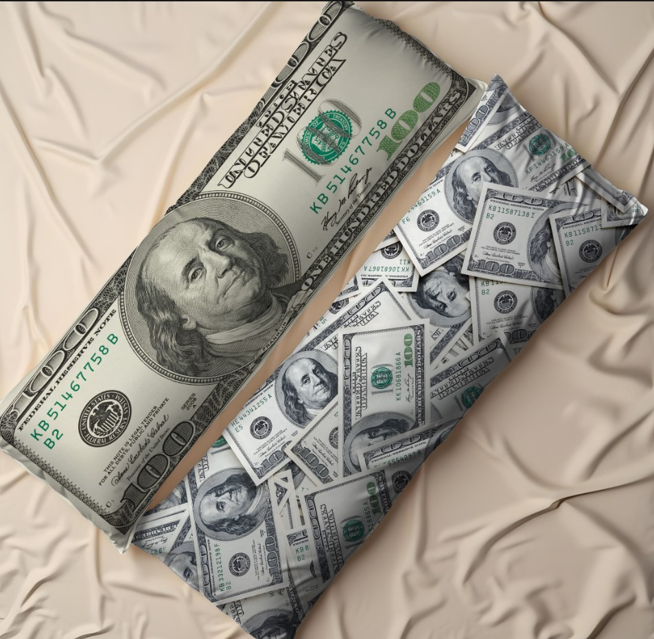 Дакімакура подушка обіймашка "100 доларів талісман на богатства гроші"