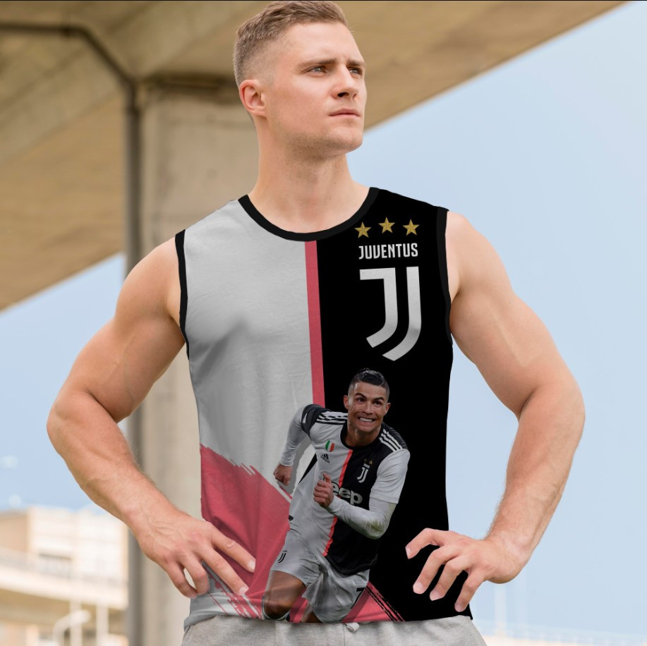 Майка футболка безрукавка "Кріштіану Роналду футбол Ювентус" ВСІ Розміри Преміум тканина