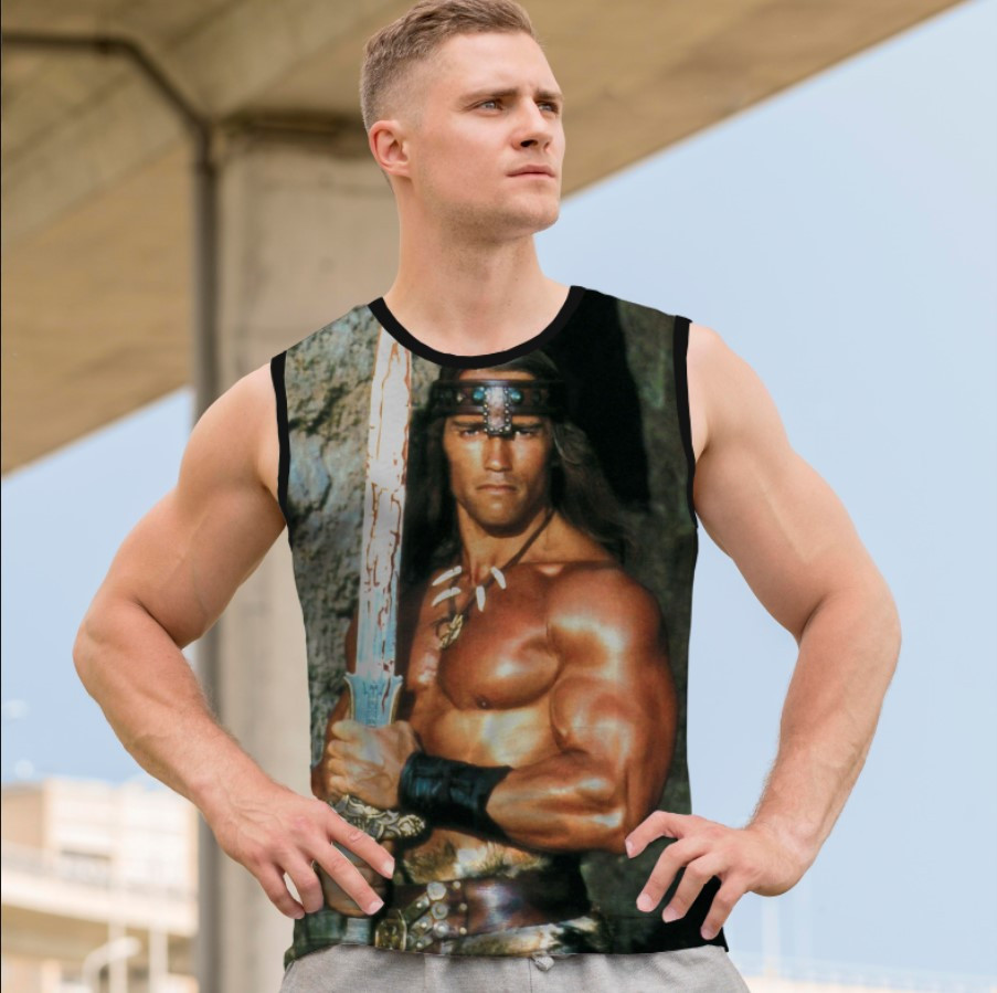 Майка футболка безрукавка "Конан варвар постер" ВСІ Розміри Преміум тканина