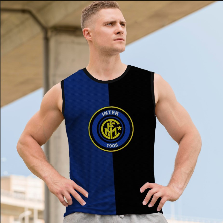 Майка футболка безрукавка "Інтер мілан емблема футбол лого клуб команда спорт арт 4" ВСІ Розміри Преміум тканина