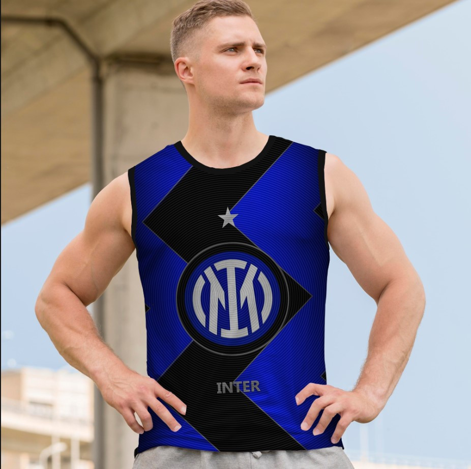 Майка футболка безрукавка "Інтер мілан емблема футбол лого 1" ВСІ Розміри Преміум тканина