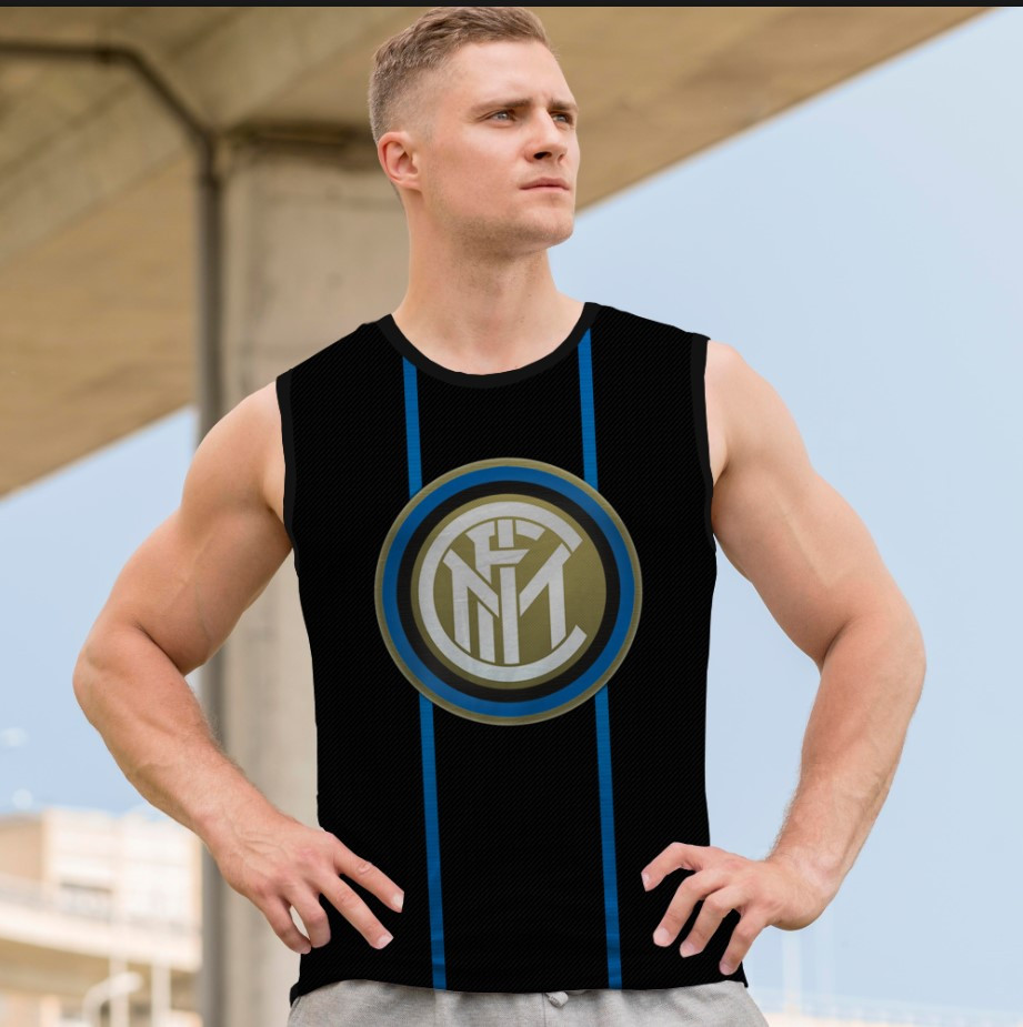 Майка футболка безрукавка "Інтер мілан емблема футбол лого" ВСІ Розміри Преміум тканина