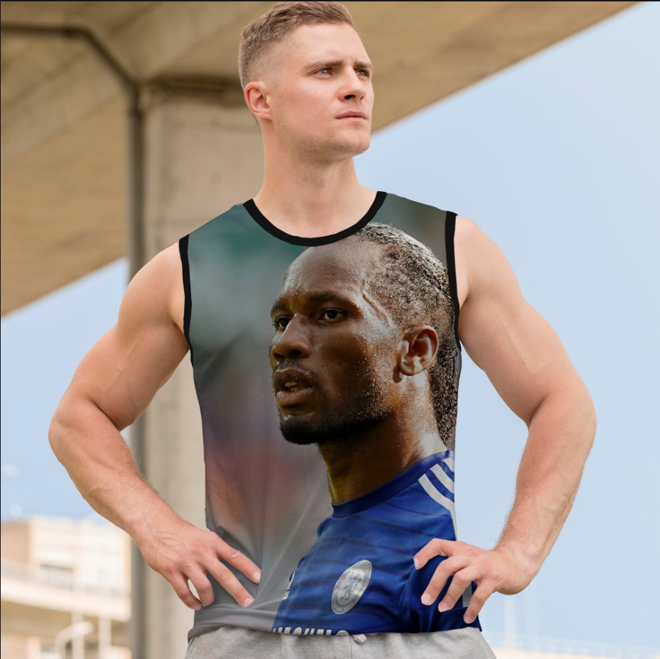 Майка футболка безрукавка "Дрогба футбол гравець" ВСІ Розміри Преміум тканина