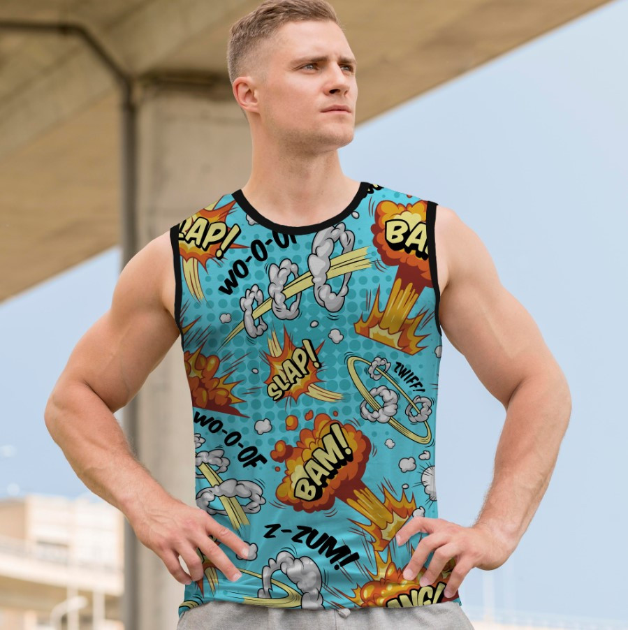 Майка футболка безрукавка "Веселі прикольні написи меми кольорові графіті" ВСІ Розміри Преміум тканина