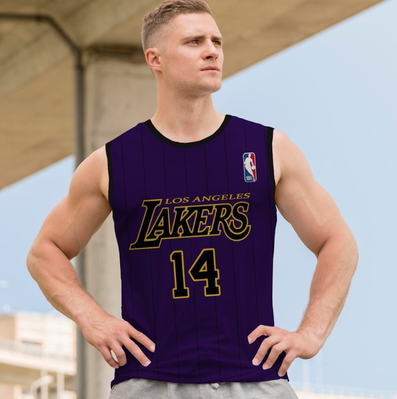 Майка футболка безрукавка "Баскетбол Лейкерс емблема лого команда клуб форма" ВСІ Розміри Преміум тканина