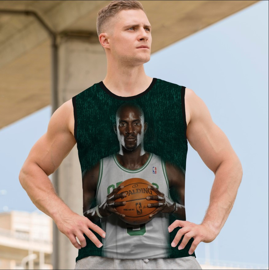 Майка футболка безрукавка "Баскетбол Кевін Гарнетт емблема лого команда клуб Бостон 1" ВСІ Розміри Преміум тканина