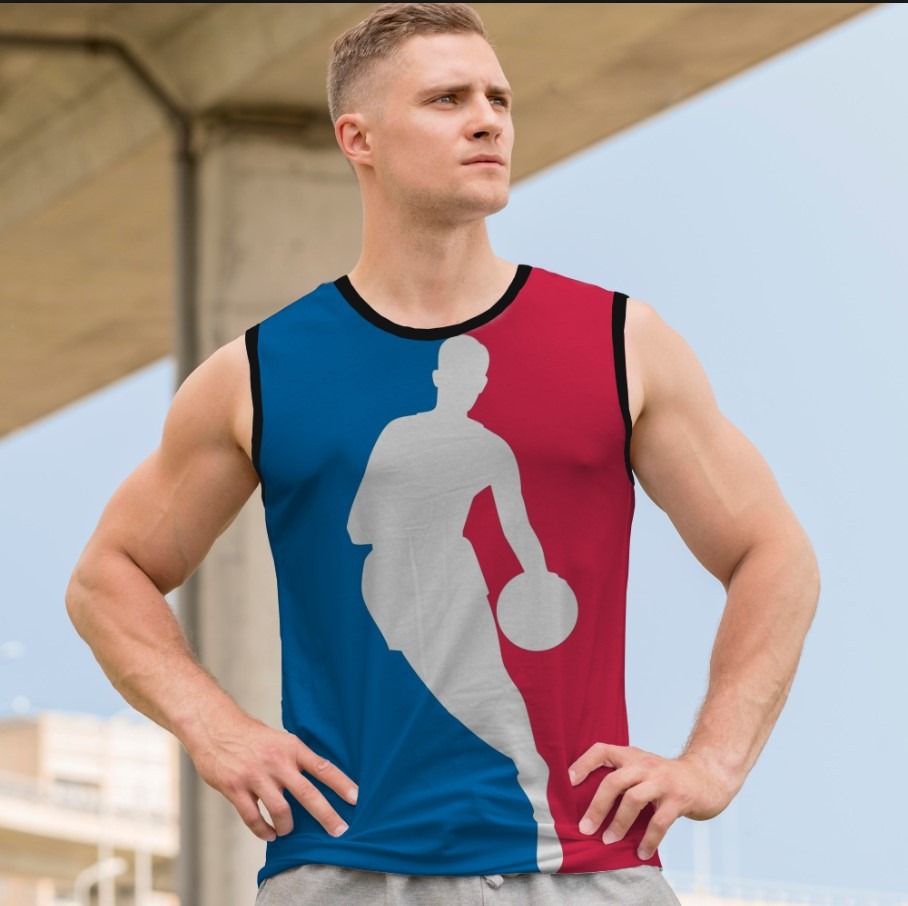 Майка футболка безрукавка "Баскетбол емблема лого спорт НБА" ВСІ Розміри Преміум тканина