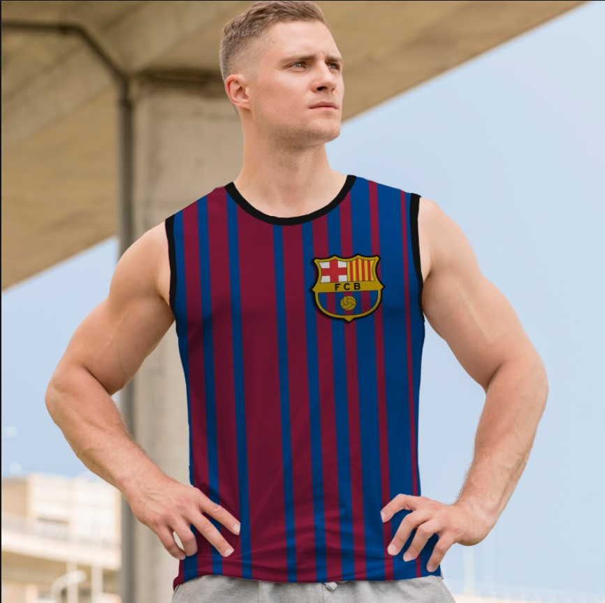 Майка футболка безрукавка "Барселона форма емблема футбол лого клуб команда спорт арт" ВСІ Розміри Преміум тканина